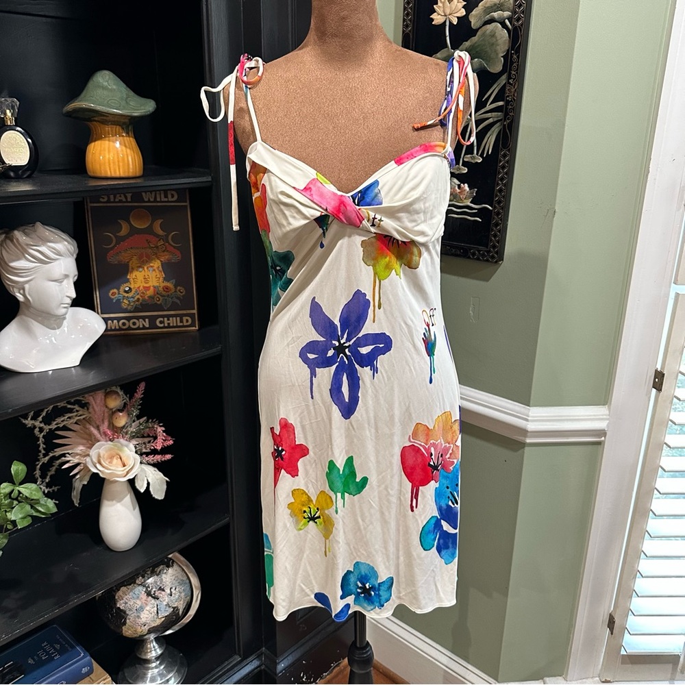 Off‑White c/o Virgil Abloh Floral Print Mini Dress Size Large (US 10)